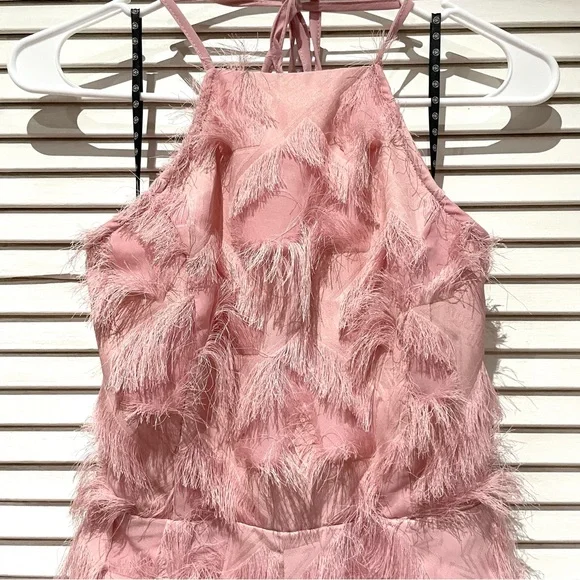 Missguided Pink Fringe Halter Romper - Picture 4 of 12
